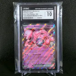 Pokemon TCG Team Rocket’s Mewtwo EX 205 SV: Scarlet & Violet Promo Card CGC 10 - Image 1