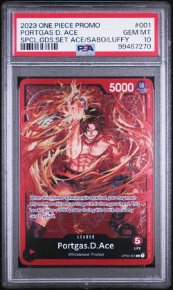 2023 ONE PIECE PROMO PORTGAS D.ACE SPCL.GDS.SET ACE/SABO/LUFFY PSA 10 GEM MINT - Image 1