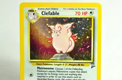 Pokemon card TCG Clefable 5/130 Holo Rare Base Set 2 2000 English MP Swirl - Image 2