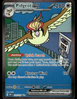 Pokemon Cards Pidgeot ex 225/197 Obsidian Flames Special Illustration Rare NM - Image 1