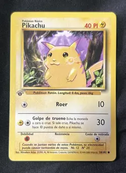 Pikachu 58/102 1st Edition *Spanish* Base Set Pokemon card - Image 1