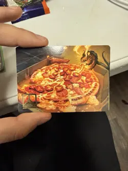 Spicy Oatmeal Pizza Gold stamp Art Card TNMT MTG - Image 1