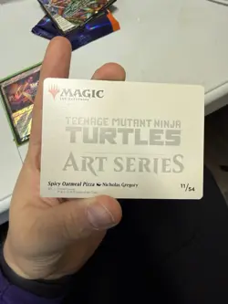Spicy Oatmeal Pizza Gold stamp Art Card TNMT MTG - Image 2
