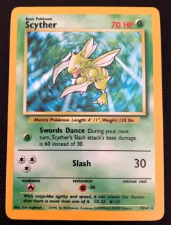 No Symbol Scyther 10/64 Holo Jungle Pokemon Error Misprint WOTC English NM-Mint - Image 1