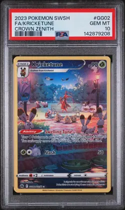 2023 POKEMON SWORD & SHIELD CROWN ZENITH #GG02 FULL ART/KRICKETUNE PSA 10 - Image 3
