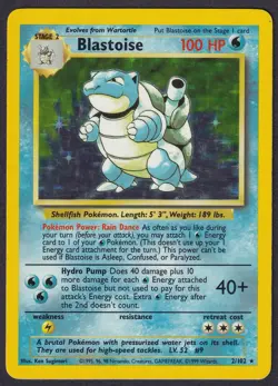 Pokemon Blastoise 2/102 Holo Base Set - Image 1