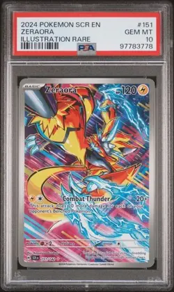 POKEMON STELLAR CROWN ILLUSTRATION RARE #151 ZERAORA PSA 10 - Image 1
