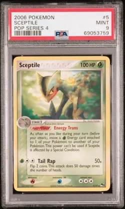 Sceptile 5/17 Rare Non-Holo EX POP Series 4 2006 Pokemon TCG PSA 9 Mint POP: 23! - Image 1