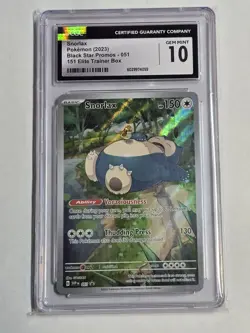 Pokemon TCG 2023 Sv: Scarlet & Violet Snorlax Holo Promo #051 CGC Gem Mint 10 - Image 1