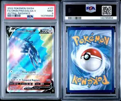 2022 POKEMON SWORD & SHIELD ASTRAL RADIANCE FULL ART/ORIGIN FORME DIALGA V PSA 9 - Image 3