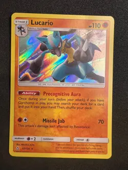 Lucario 67/156 Rare Ultra Prism Pokemon Holo 2018 - Image 1
