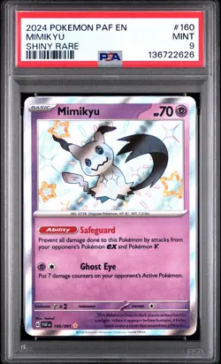 2024 POKEMON PAF EN-PALDEAN FATES SHINY RARE #160 MIMIKYU PSA 9 - Image 1
