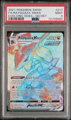 2021 POKEMON SWORD & SHIELD EVOLVING SKIES SECRET FULL ART/RAYQUAZA VMAX PSA 9 - Image 1
