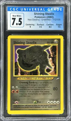 2002 Pokemon Neo Destiny Shining Steelix Unlimited Holo #112/105 (CGC 7.5) - Image 1