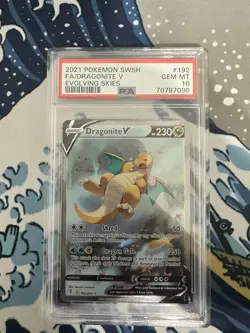 Pokemon Dragonite V Evolving Skies Full Alt Art #192 PSA 10 Gem Mint - Image 1