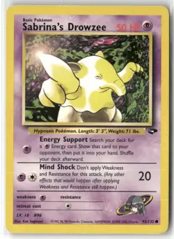 Pokemon Sabrina's Drowzee 095/132 Unlimited Gym Challenge Common - Image 1