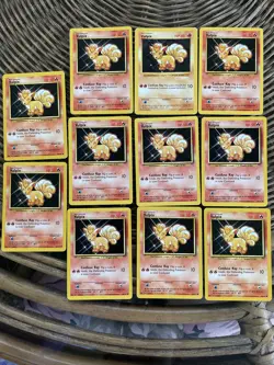 pokemon cards 2000 base set lot ponyta 60/102 shadowless vulpix 68/102 - Image 2