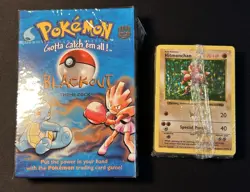 Pokemon Blackout Theme Deck Opened with Sealed Cards Hitmonchan Shadowless - Image 1