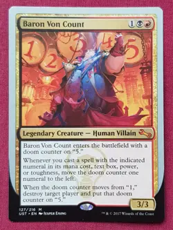 Magic The Gathering UNSTABLE BARON VON COUNT black/red card MTG - Image 1