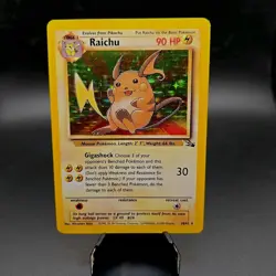 Pokemon TCG Raichu Fossil Holo Rare Card 14/62 Unlimited - Image 1