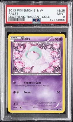 2013 POKEMON B&W LEGEND TREASURES RADIANT COLL #RC8 RALTS PSA 9 - Image 1
