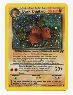Pokemon Card TCG Dark Dugtrio 6/82 Team Rocket Holo Rare MP - Image 1