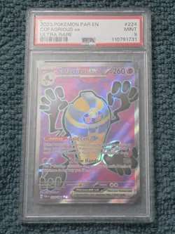 Pokemon 2023 Cofagrigus ex SV04 Paradox Rift Ultra Rare Holo 224/182 PSA 9 - Image 1