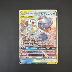 Pokemon Blastoise & Piplup GX 38/236 Sun And Moon Cosmic Eclipse Tag Team - Image 1