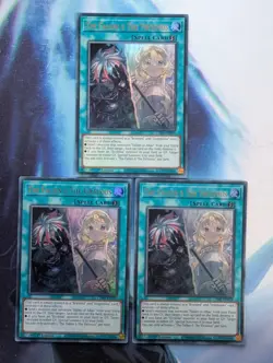 YuGiOh! The Fallen & The Virtuous CH01-EN019 Ultra Rare x3 PLAYSET 1st Ed* - Image 1