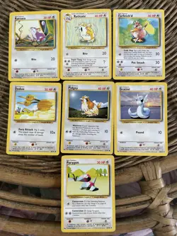 pokemon cards 2000 base set lot rattata 61/102 raticate 40/102 pidgey 57/102 - Image 1