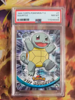 Pokemon Card Schiggy Squirtle Topps 1999 Vintage English PSA 8 Green Logo - Image 2