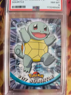 Pokemon Card Schiggy Squirtle Topps 1999 Vintage English PSA 8 Green Logo - Image 3