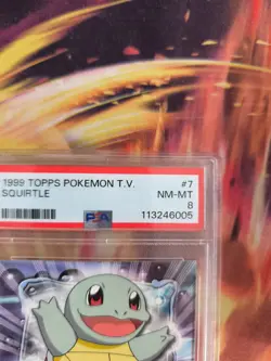 Pokemon Card Schiggy Squirtle Topps 1999 Vintage English PSA 8 Green Logo - Image 4