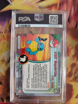 Pokemon Card Schiggy Squirtle Topps 1999 Vintage English PSA 8 Green Logo - Image 5
