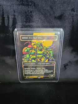 Heroes in a Half Shell (0096) (Borderless) (Pixel Surge Foil) TMNT Magic MTG TMC - Image 1