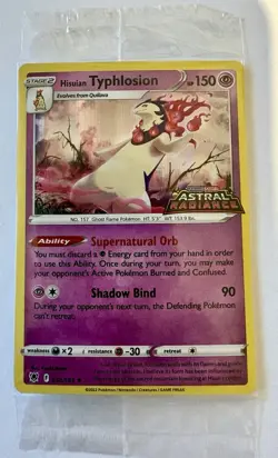 Pokemon TGC Hisuian Typhlosion 052/189 Promo Astral Radiance Sealed - Image 1