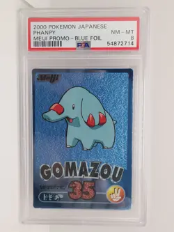Pokemon Card 2000 PSA 8 GOMAZOU PHANPY Rare Holo Foil Japanese Blue Meiji Promo - Image 1