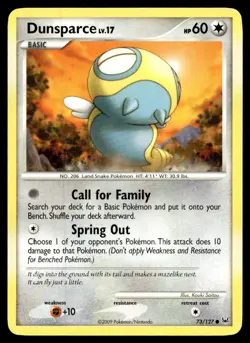 Dunsparce Platinum Common 73/127 2009 Pokemon TCG - Image 1