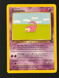Slowpoke 55/62 Common Fossil Pokemon Unlimited Near Mint - Image 1