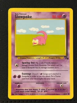 Slowpoke 55/62 Common Fossil Pokemon Unlimited Near Mint - Image 1
