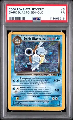 2000 POKEMON ROCKET #3 DARK BLASTOISE-HOLO PSA 1 - Image 1