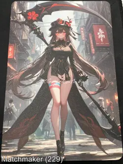 Matchmaker Spicy Waifu NSFW A5 Size Card Board Hu Tao Genshin Impact Death Angel - Image 1