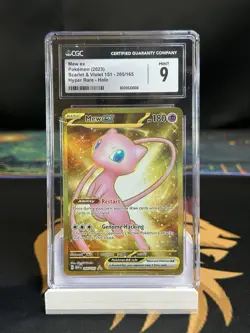 Mew EX #205/165 Pokemon Scarlet & Violet 151 Gold CGC 9 Mint+ Graded - Image 1