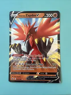 Pokemon TCG Galarian Zapdos V Sword & Shield - Chilling Reign 080/198 Holo Ultra - Image 1