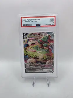 Pokemon TCG Snorlax VMAX Holo Secret Rare Card Sword & Shield Base 206/202 PSA 9 - Image 3