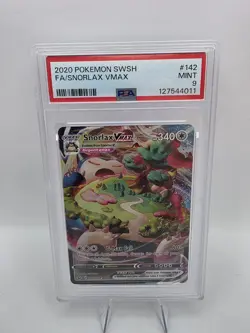 Pokemon TCG Snorlax VMAX Holo Secret Rare Card Sword & Shield Base 206/202 PSA 9 - Image 4