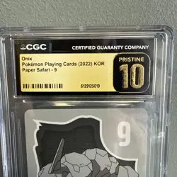 CGC PRISTINE 10 Onix Pokemon Playing Cards Korean Paper Safari 9 - Image 2