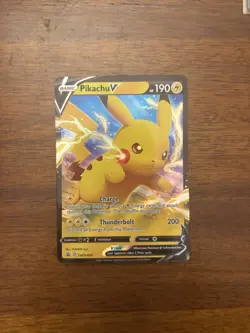 Pokemon Pikachu V SWSH061 Promo Holo 190 HP Thunder Basic Card English - Image 1