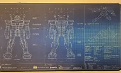 Gundam Card Game Playmat RX78 Blu Print - Image 1