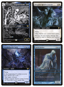 MTG - 4 x Different Showcase White / Blue Spirit Creatures - for Commander - LP - Image 1